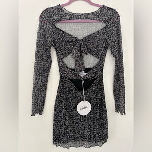 NWT Princess Polly Text Me Mini Dress Black Size 4